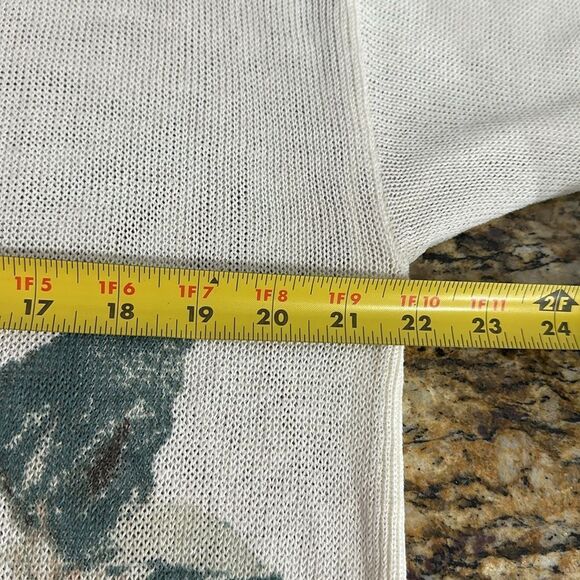 J. Jill Floral Print Linen Blend Relaxed Fit V-Neck Sweater Size M - Picture 9 of 10